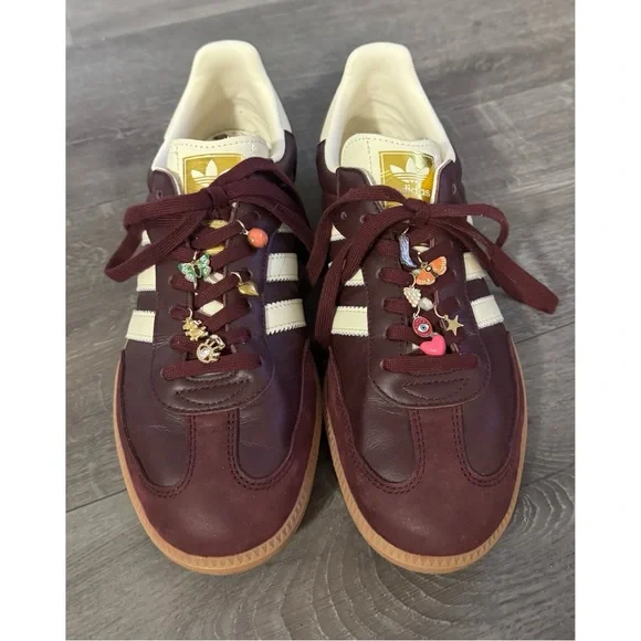 adidas gazelle silver green womens adidas Samba OG Maroon Gold Metallic Women's – Lilac Blonde